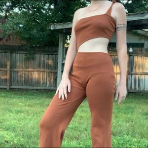 chic brown jumpsuit
